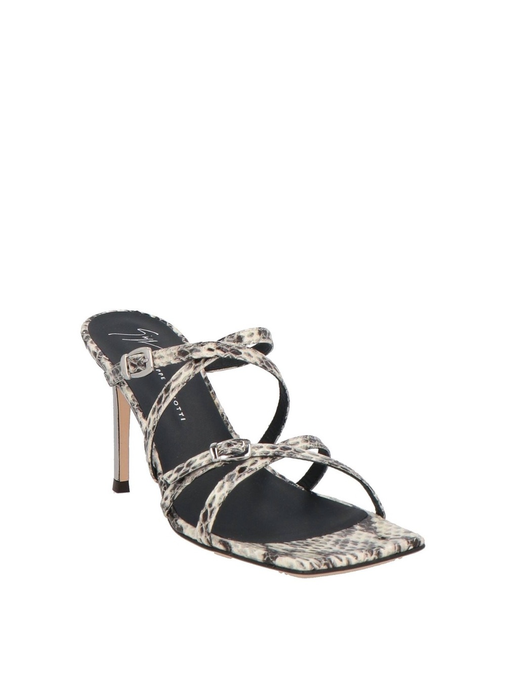Giuseppe Zanotti Snake-Print Strappy Stiletto Sandal - Black/Beige